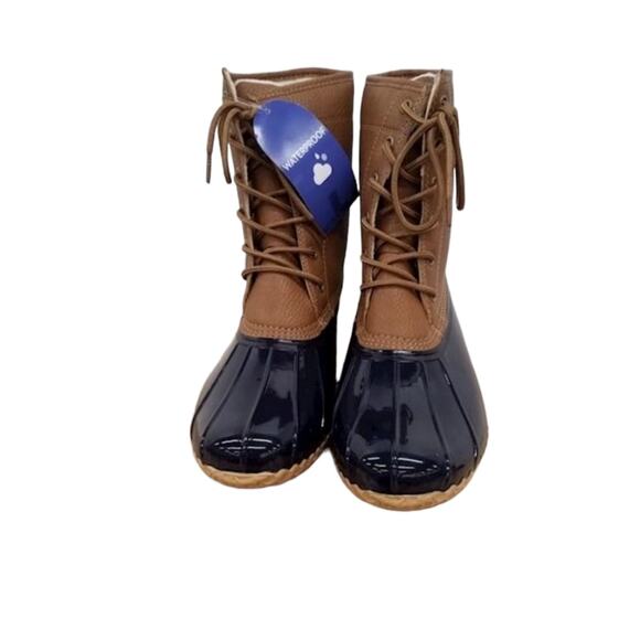 JBU by JAMBU NWT WOMENS NAVY/TAN MAPLEWOOD WATERPROOF BOOTS - Picture 1 of 12